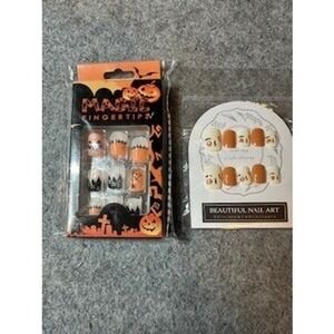 Halloween Press On Nails Bundle Magic Fingertips Spooky Art 2 Sets